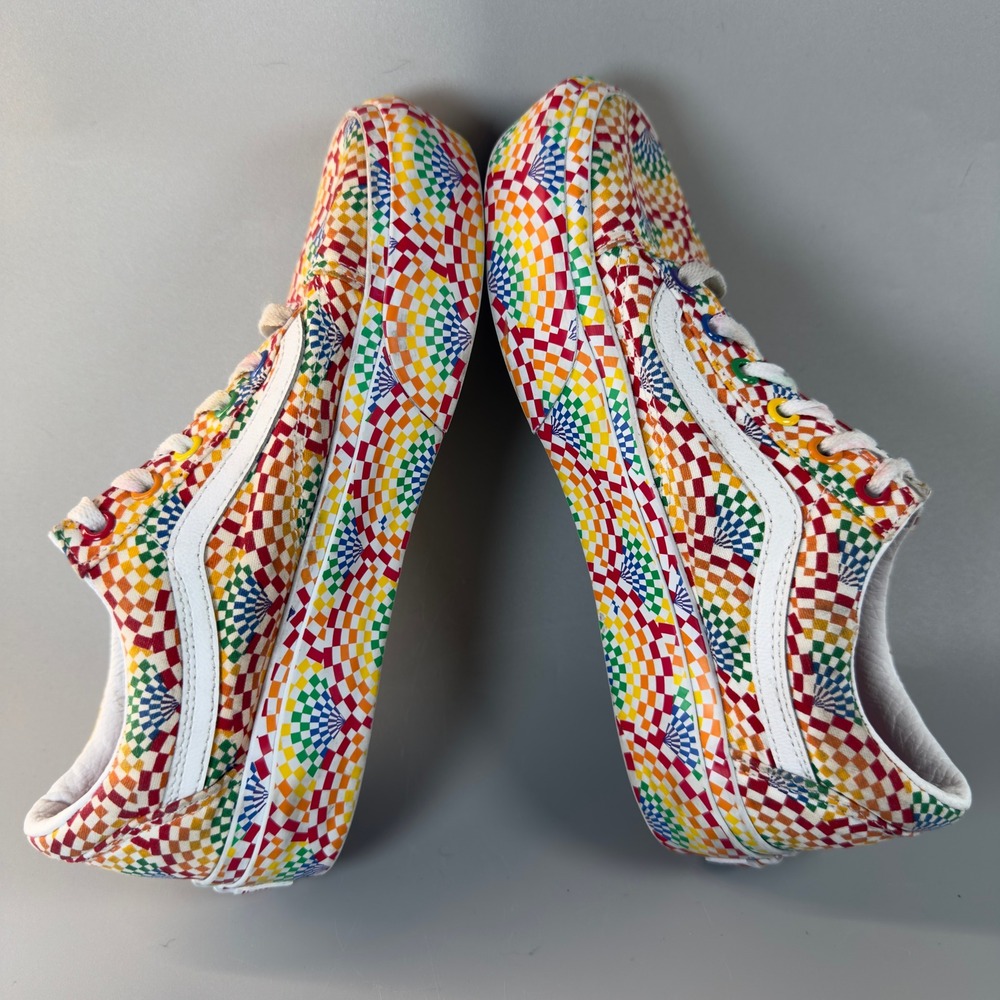 Vans Old Skool Platform Pride Womens 7.5 7 1/2 Rainbow All Over Skate‎ Shoe Lace - Picture 10 of 16